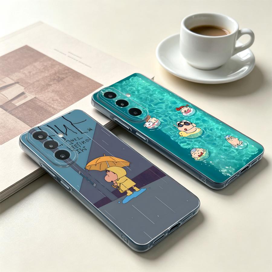 Samsung Galaxy A55 - Gelber Regenschirm-Jungen Handyhülle für Samsung Galaxy